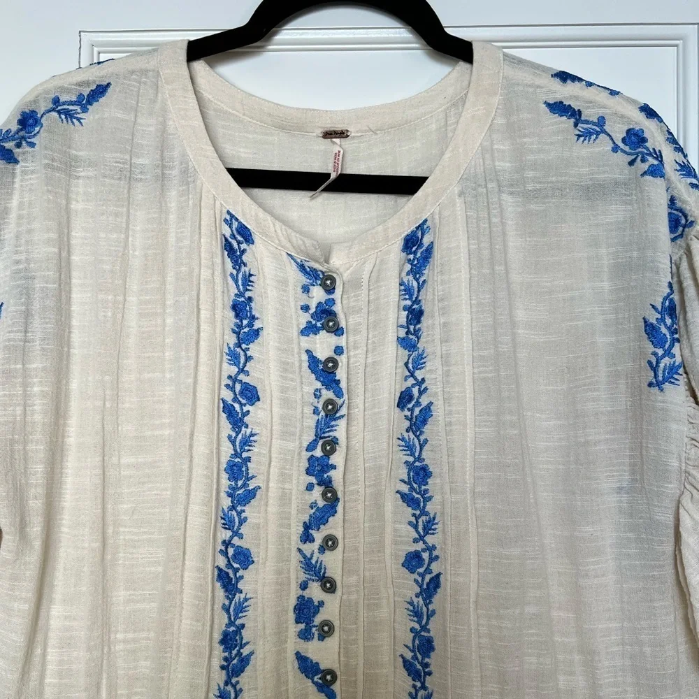 Free People Embroidered Oversized Boho Dress (Small)